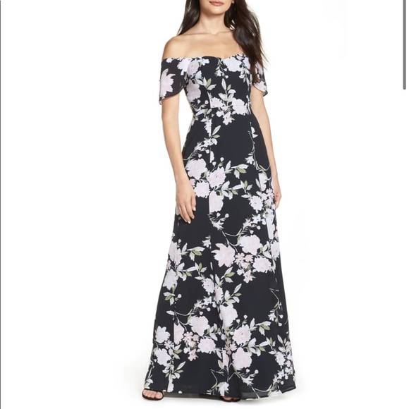 Wayf Dresses & Skirts - Wayf Rachel Off the Shoulder Gored Maxi Dress